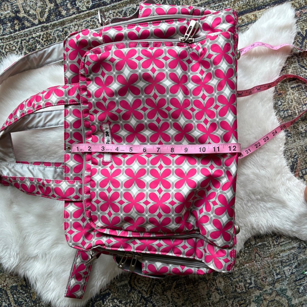 Ju Ju Be Be Prepared Pink Pinwheel Diaper Bag Large Floral Travel Tote - Picture 3 of 16